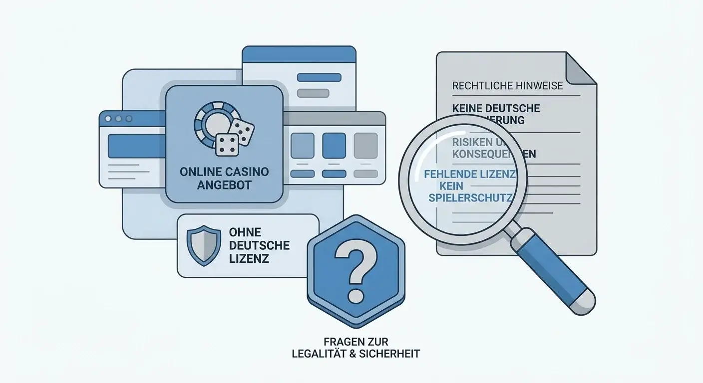 Schematische Darstellung des Begriffs Online-Casino ohne deutsche Lizenz
